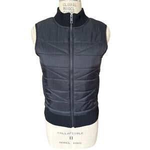 NWOT Zip-up Black Puffer & Knit Vest Size Small
